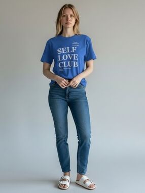 Grayson Threads Blue SELF LOVE CLUB Graphic Tee